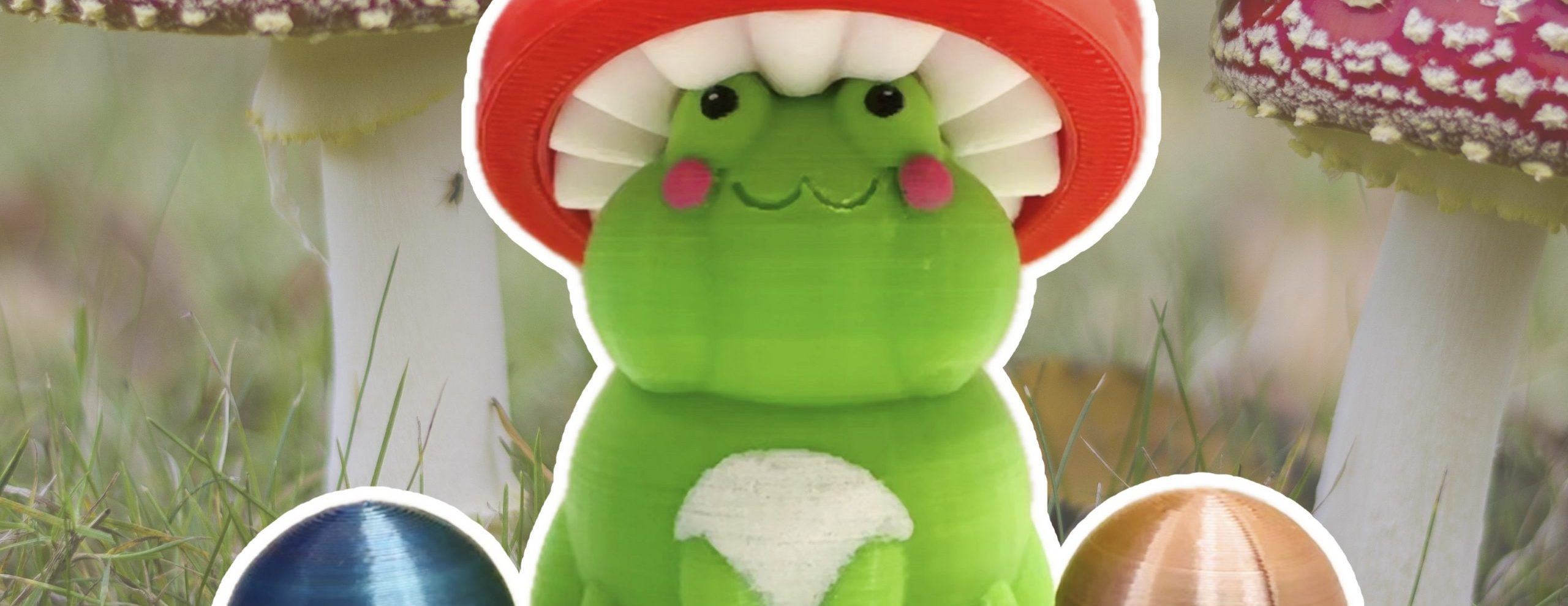 Chonky Frog with Mushroom Hat